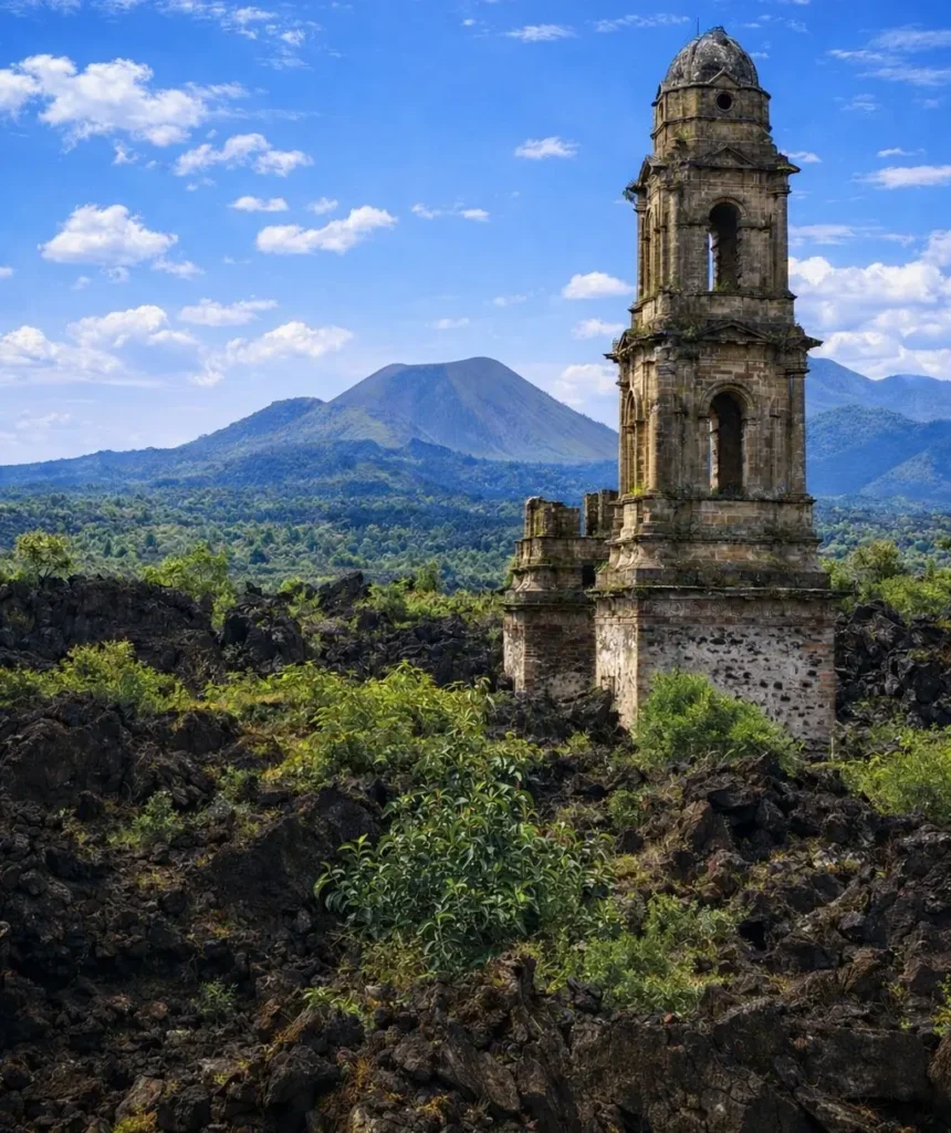 Paricutin-Iglesia_ruinas